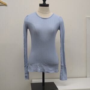 American Eagle Outfitters Blue Fitted Long Sleeve Tee Size Medium